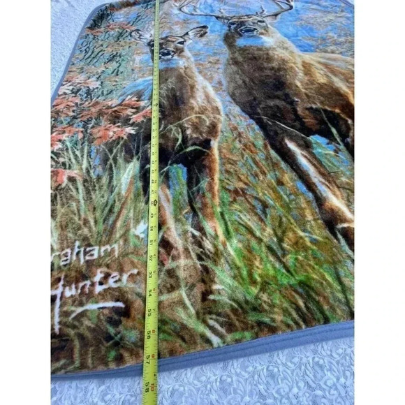 Northwest Abraham Hunter Standing Deer Plush Throw Blanket Brown 47"x57" - Picture 5 of 12